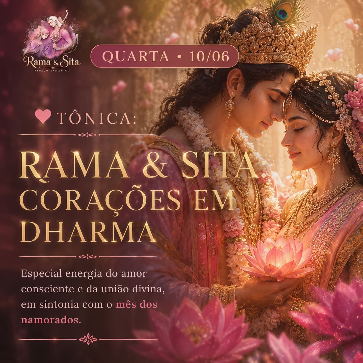 Capa: RAMA & SITA: CORAÇÕES EM DHARMA - Especial energia do amor consciente e da união divina, em sintonia com o mês dos namorados.