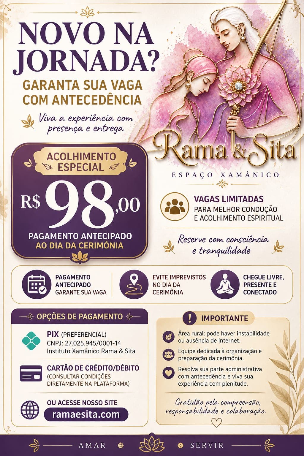 Valores de contribuição das vivências do Instituto Xamânico Rama & Sita